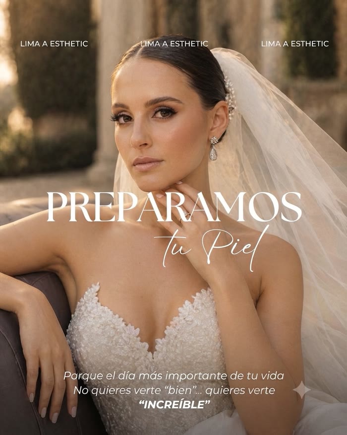 Novia con velo, protocolo de preparación de piel Lima A Esthetic